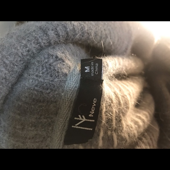 Cowl Neck Thick White and Grey Sweater Dress - Picture 5 of 6